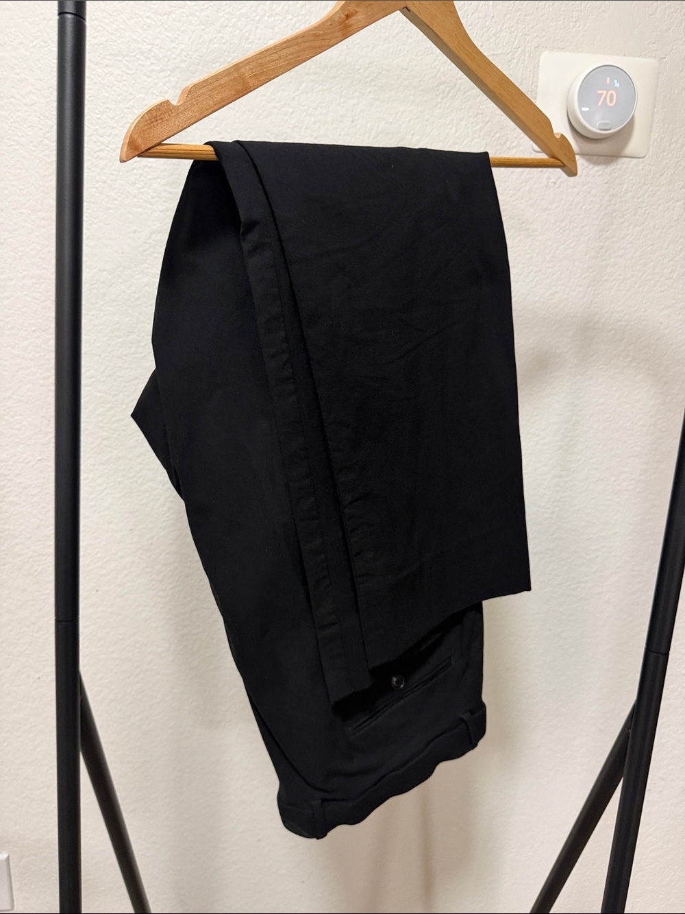 Tommy Hilfiger Black Dress Pants with Navy Waistband Trim